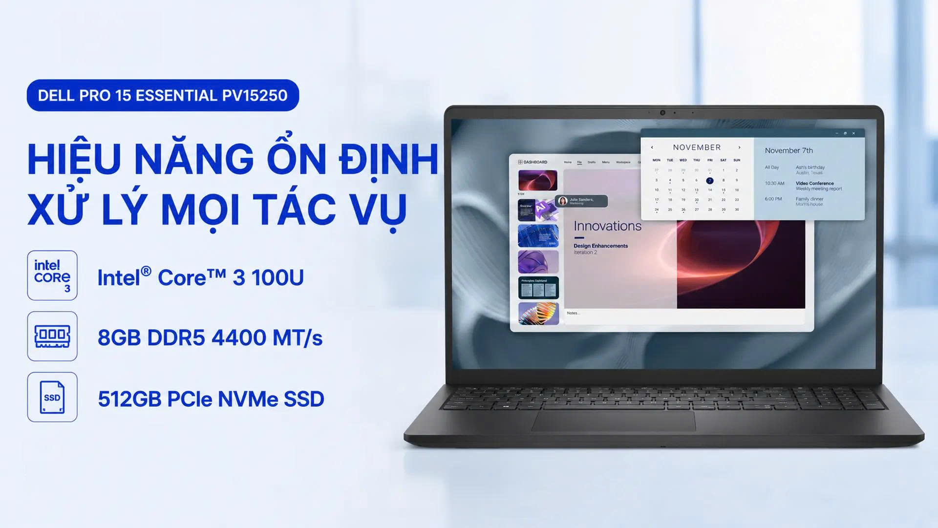 DELL PRO 15 ESSENTIAL PV15250 CORE 3-100U